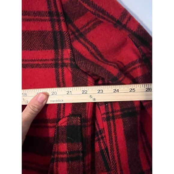 VTG Woolrich Men's 40s 50s Red Wool Plaid Mackinaw Jacket Sz 44 - Picture 6 of 8